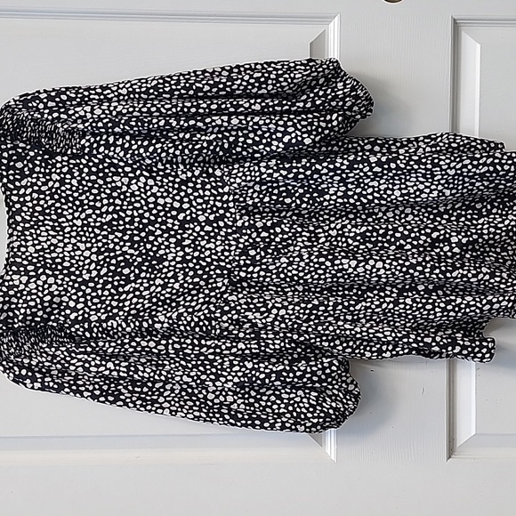 Umgee Cheetah Black Tan Babydoll Tunic Top Blouse Size Large - Picture 11 of 12